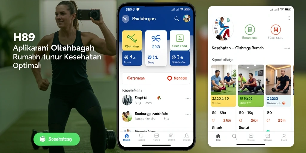 Antarmuka aplikasi H89 yang menarik dan fungsional untuk olahraga rumah.