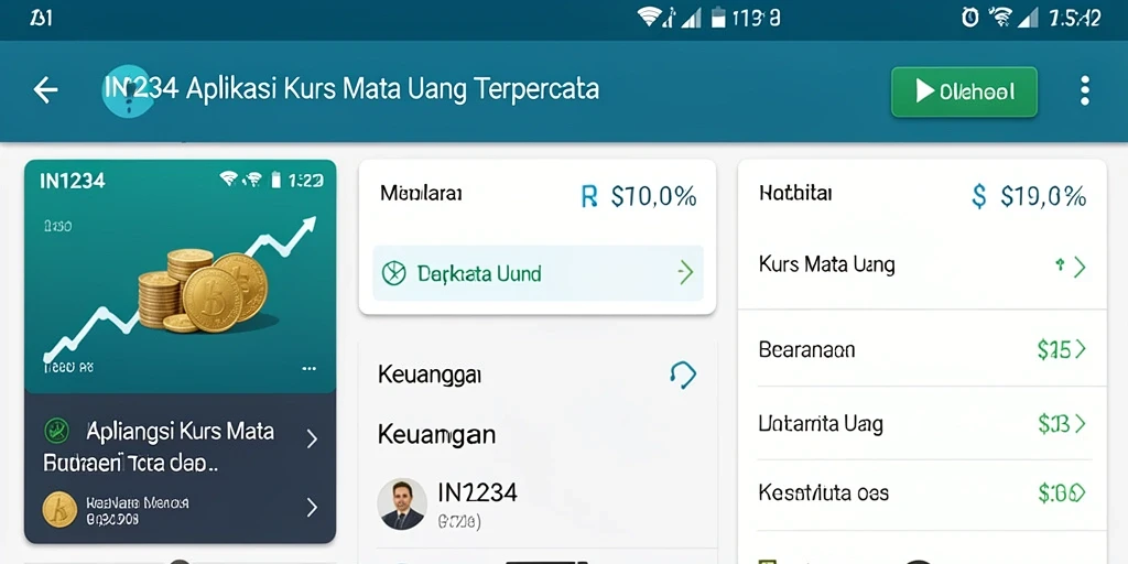 Antarmuka aplikasi IN1234 yang sederhana dan informatif.