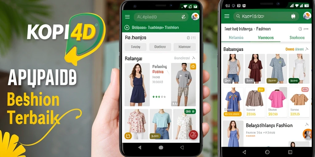 Antarmuka KOPI4D yang modern untuk belanja fashion.