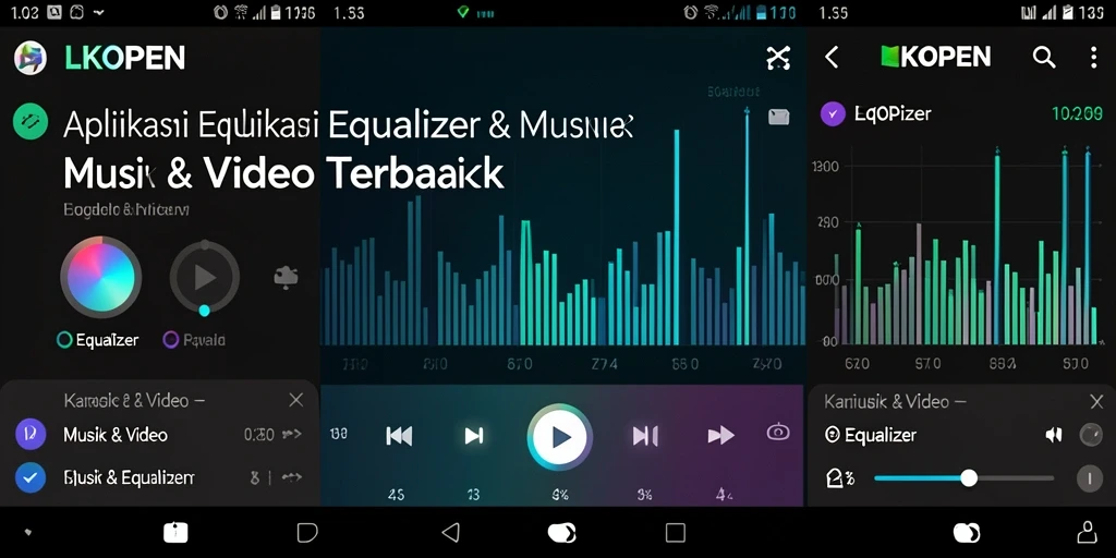 Antarmuka LKOPEN menampilkan kontrol equalizer yang mudah diakses.
