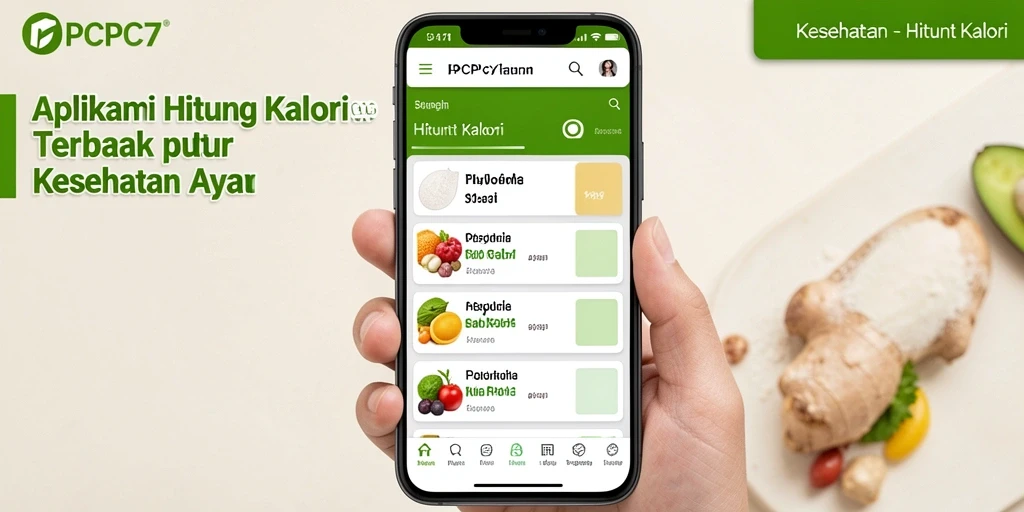 Tampilan antarmuka PCPC7 yang user-friendly untuk menghitung kalori harian.