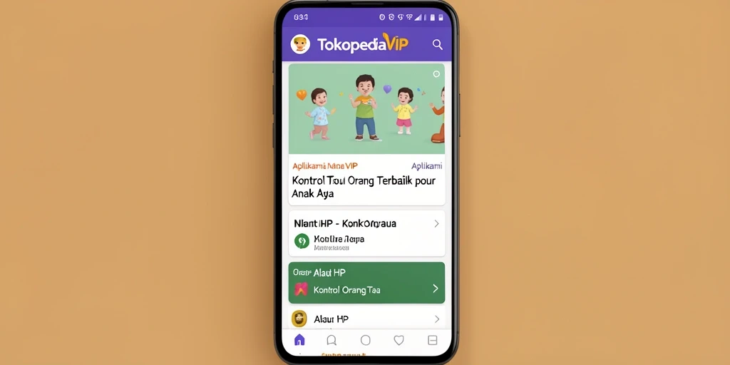 Antarmuka TOKOPEDIAVIP menampilkan kontrol orang tua yang intuitif dan mudah digunakan.